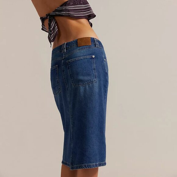 NWT Free People We The Free Stella Denim Column Skirt - Picture 3 of 13